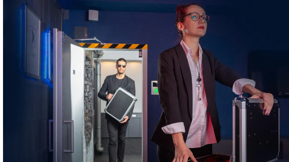 Agents in action during BOOM—escape room Sofia