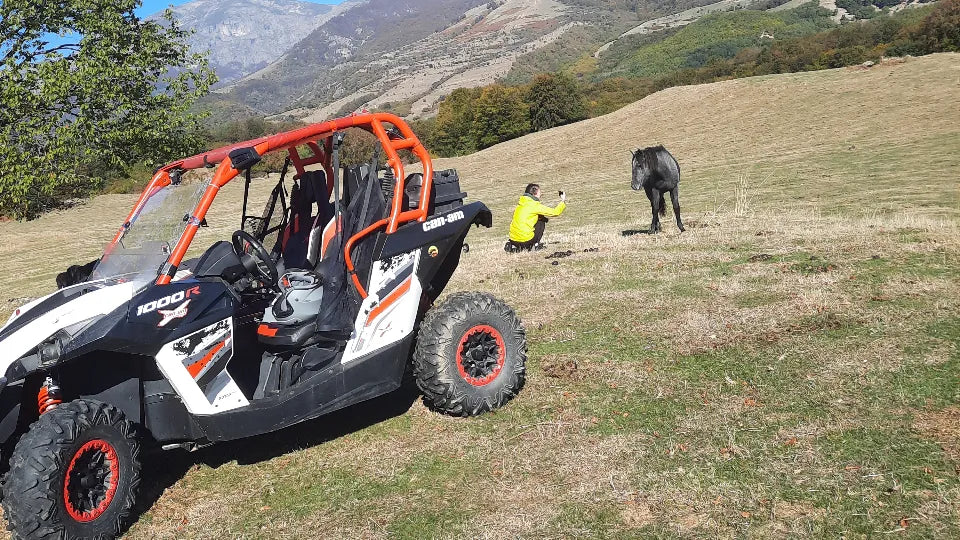 Guided UTV ride near Kalofer through scenic terrain