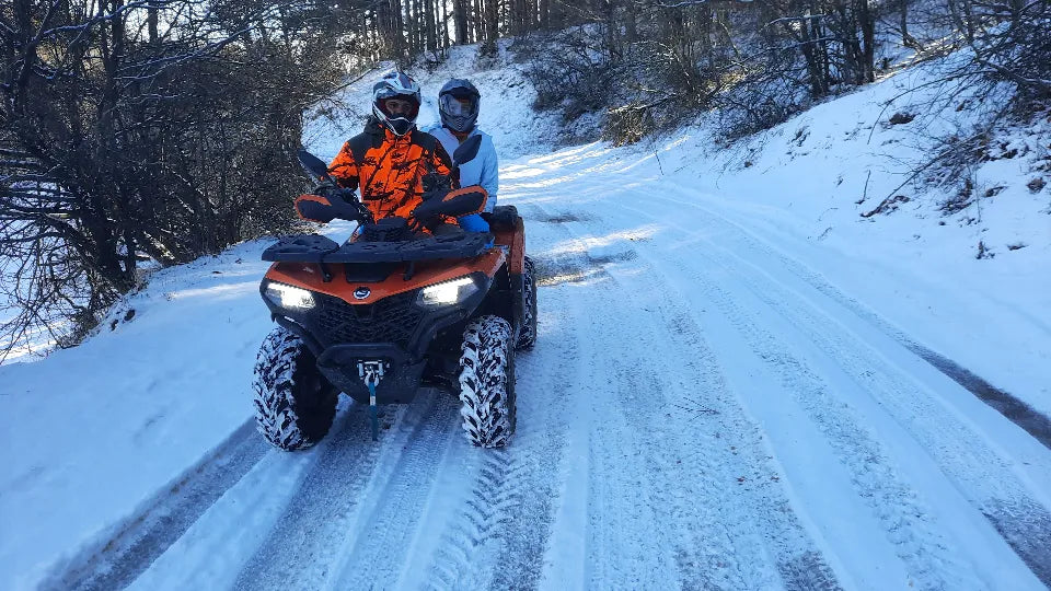 Driver change on a two‑seater CF MOTO 520 cc ATV in Kalofer
