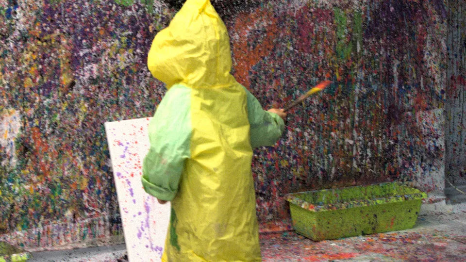 Art materials and paints prepared for action painting, Sofia