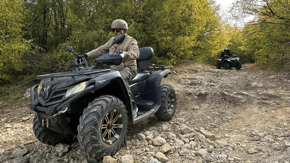 Riding a Segway 500cc ATV on an off‑road trail by Veliko Tarnovo