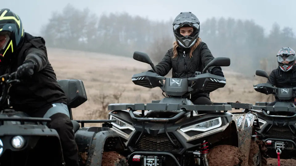 ATV adventure with helmets and goggles near Plovdiv
