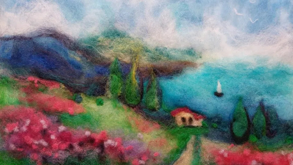 Wool painting workshop in Sofia – create your own framed artwork