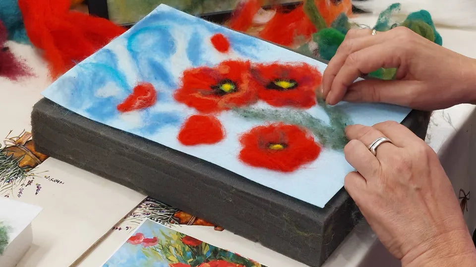 Needle-felted picture class with guidance in Sofia