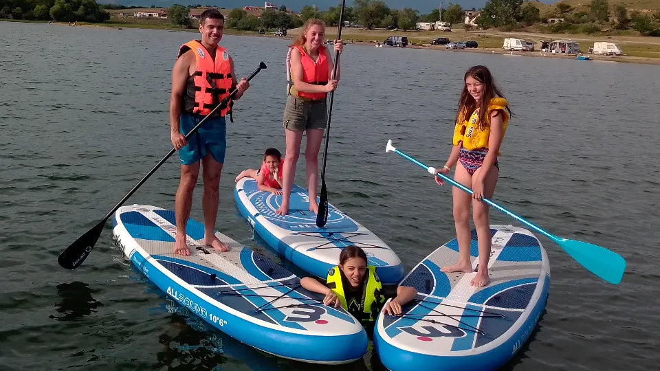 SUP session with instructor near Sofia – group on flat water