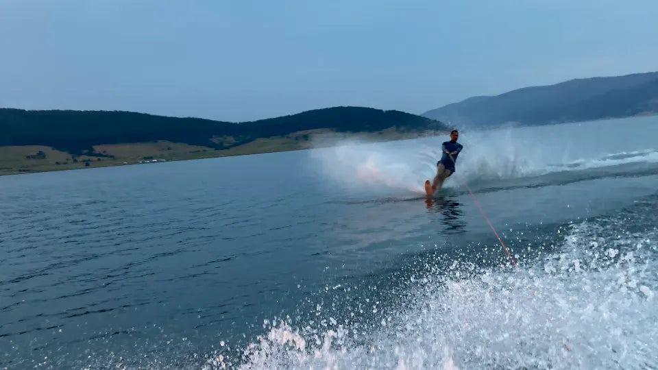 Water skiing at Batak Reservoir with included video in the Rhodope Mountains