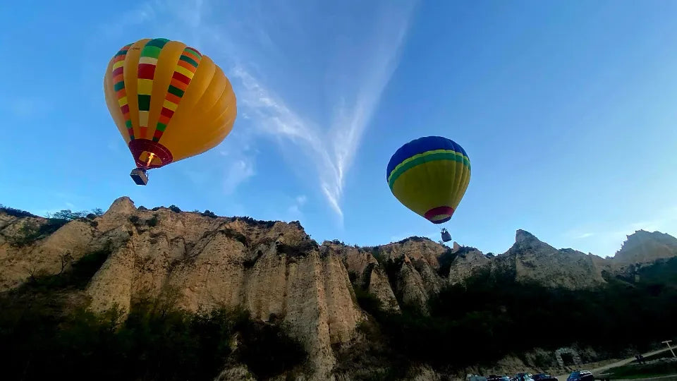 Tethered hot air balloon ride over the Melnik Pyramids