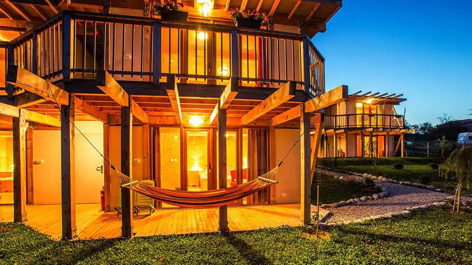 Board games and archery for guests at the eco‑village near the Struma
