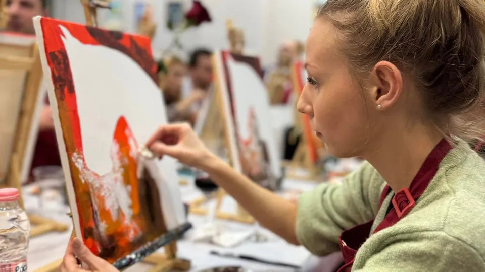 Painting class at a studio in Bulgaria Mall, Sofia