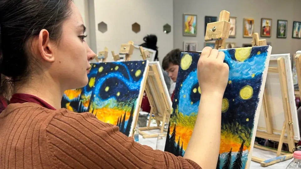 Mentor‑led painting workshop with wine in Sofia