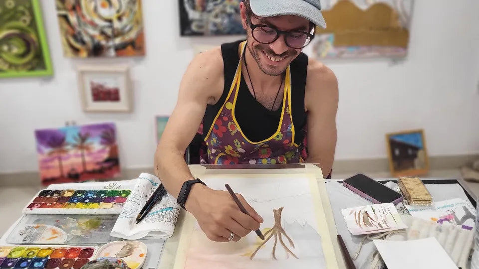 Small-group watercolor class with artist guidance in Sofia