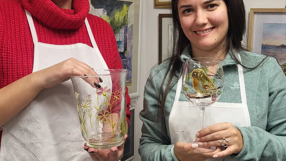 Fired and finished decorated glass piece, hand-wash only – Borovo studio