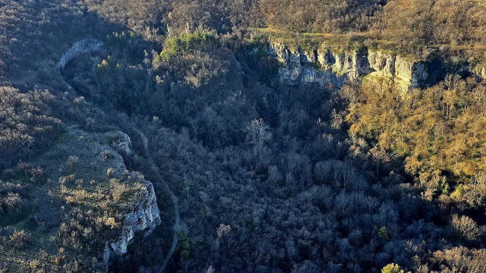 Balloon basket view over Krushuna and the waterfalls