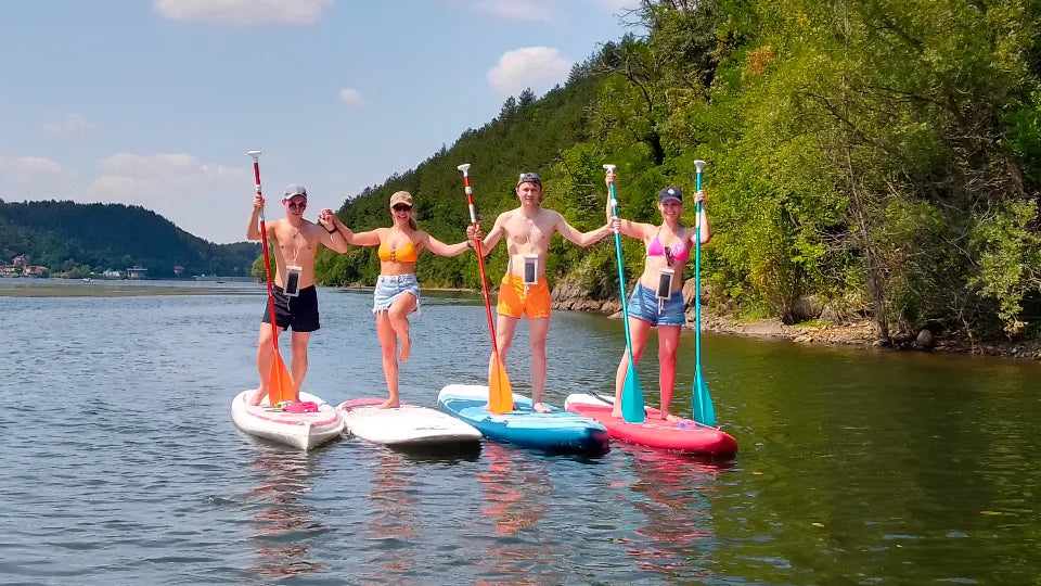 Tandem kayaking session for friends at Pancharevo Lake