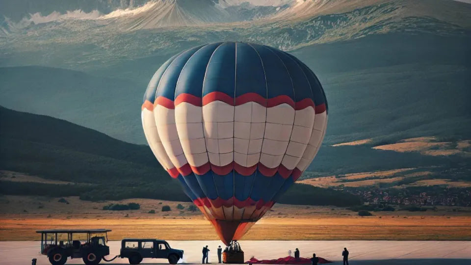 Tethered hot air balloon ride over Sapareva Banya with views of Rila