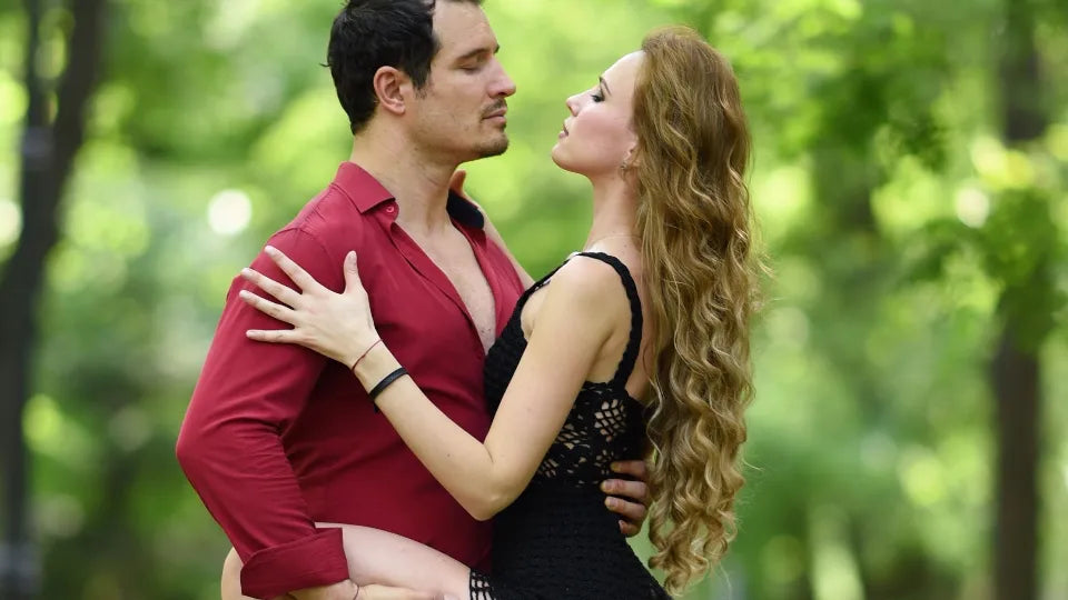 Couple practicing Latin dance steps during a private lesson in Sofia