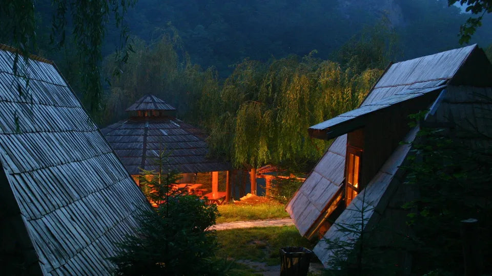 Evening by the campfire during a Tara River rafting adventure