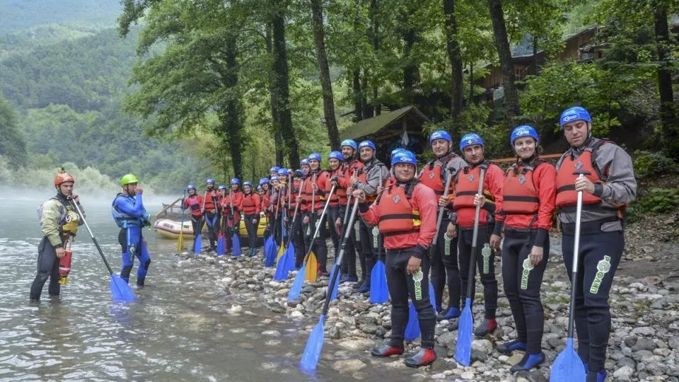 Water sports on the Tara River in Europe’s deepest canyon
