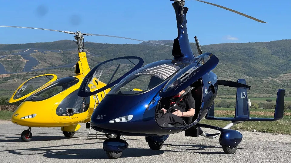 Onboard video recording during a gyrocopter flight over the Seven Rila Lakes