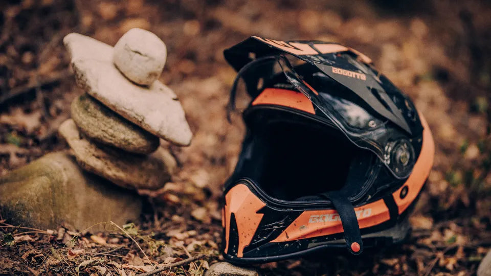 Protective off‑road gear and helmets provided for the e‑moto tour