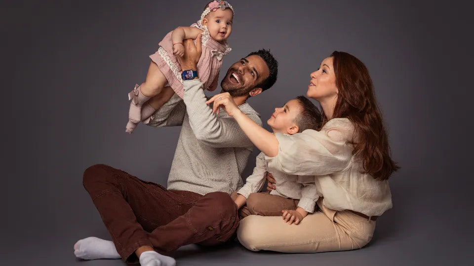 Family photoshoot with children in a studio, Sofia