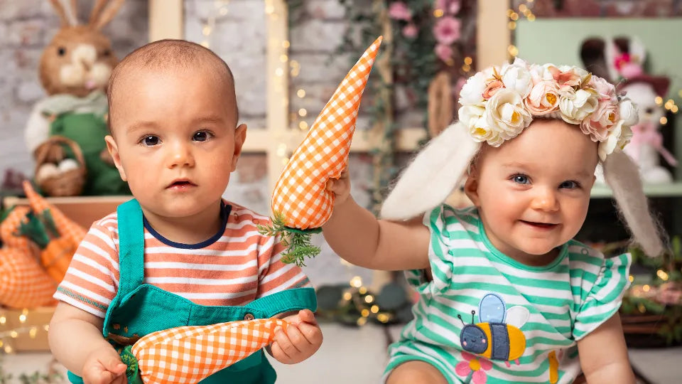 Studio baby photography in Sofia with age-appropriate props