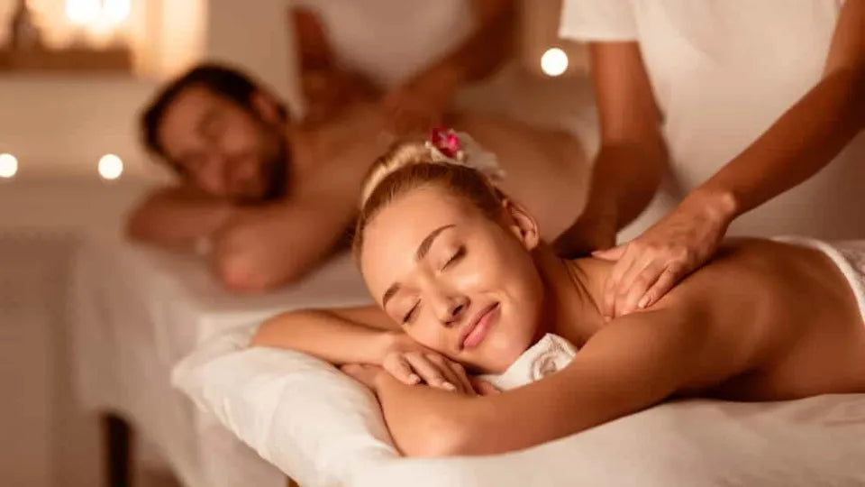 Royal synchronized couples massage for two in Sofia – two massage tables