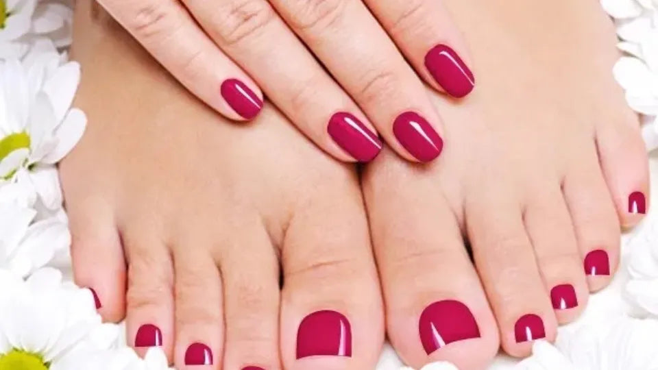 Detail of gel manicure in salon – precise cuticle care and nail shaping