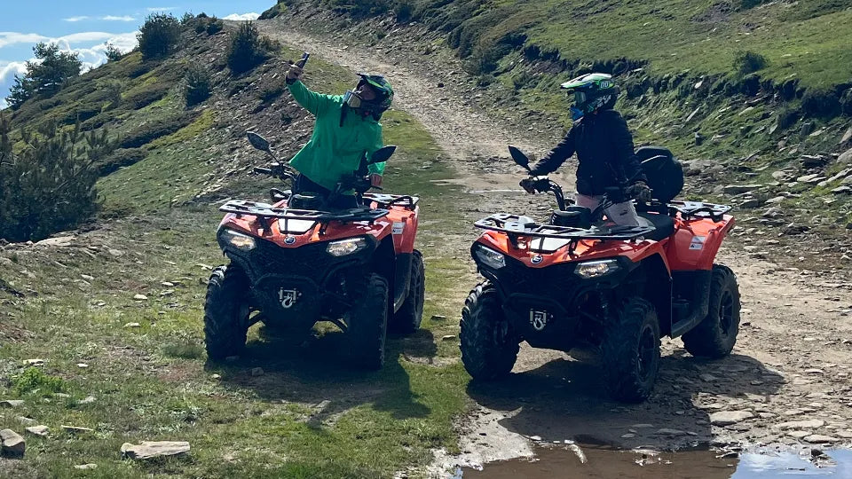 Off‑road descent on CF 450 L around Dushantsi