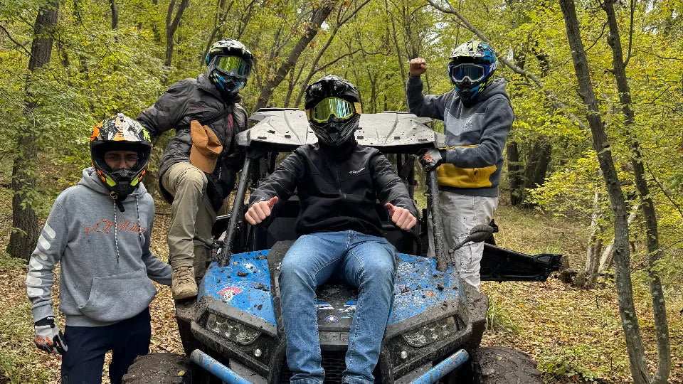 Driving a buggy on dusty tracks around Varna