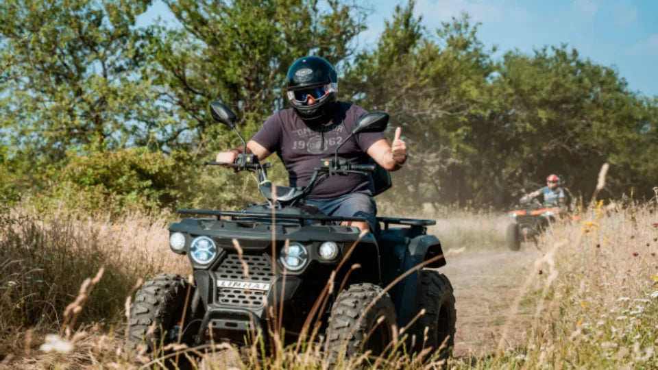 ATV safety gear – helmet and goggles for the tour
