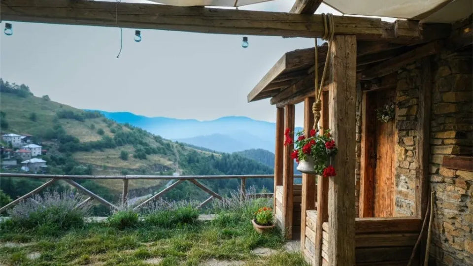 Bedroom with window reading nook at Iris Apartment, Rhodopes