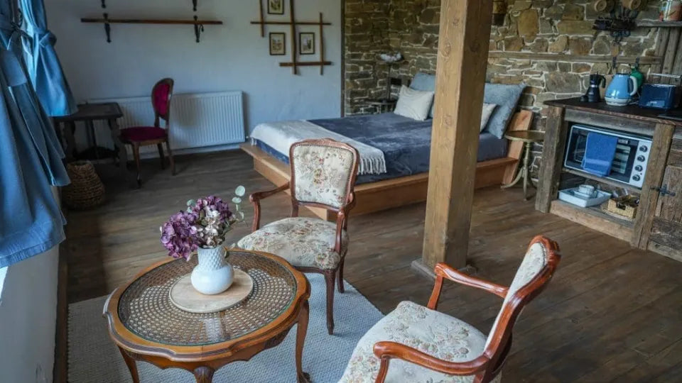 Kitchenette and work corner in the Barn Studio, Rhodopes