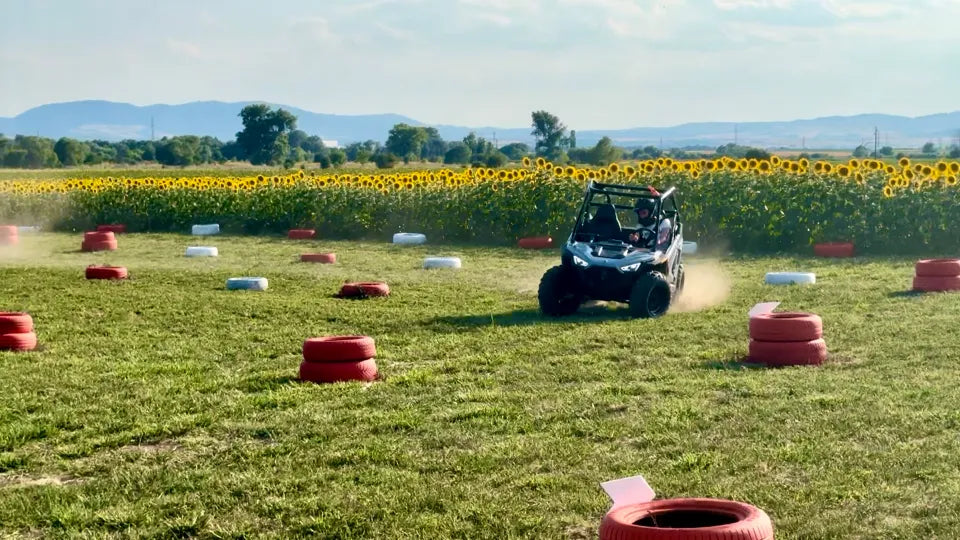 Outdoor off‑road buggy party with tents and games near Sofia