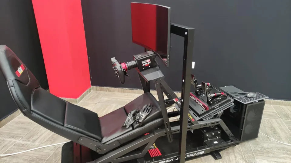 Motion platform with racing wheel and pedals – VR studio Vratsa