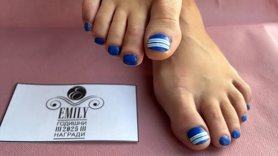 Choosing gel polish color during spa pedicure in Sofia