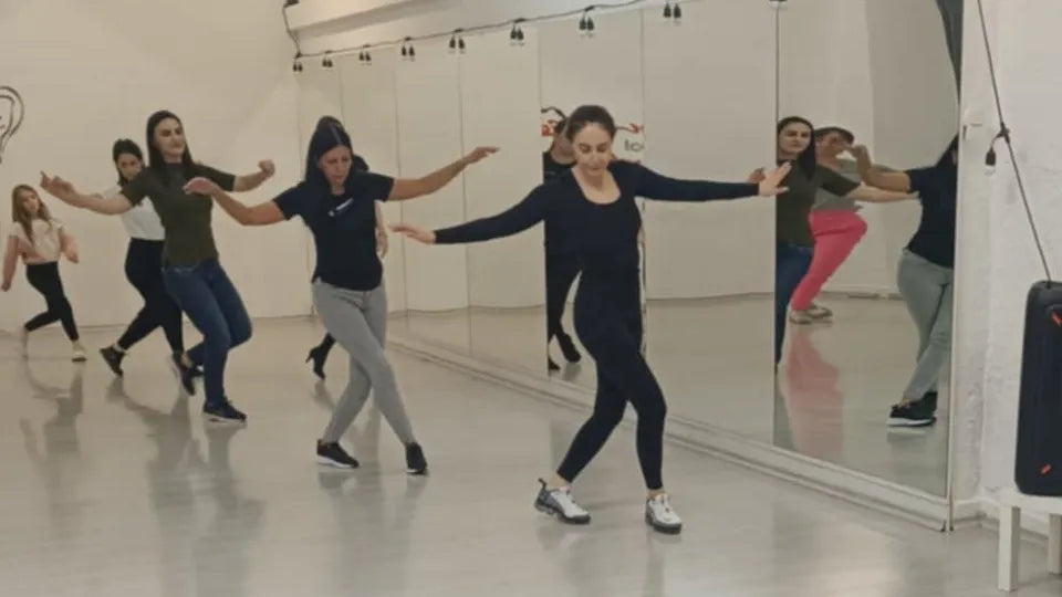 Greek dance team building in Sofia – team learning Hassapiko
