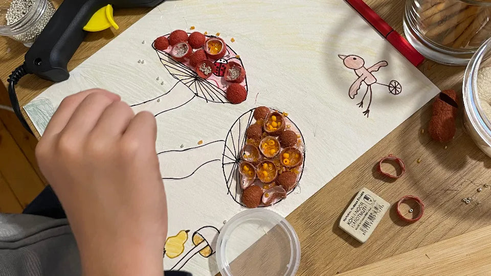 Silk and tools for a children’s creative workshop in Sofia