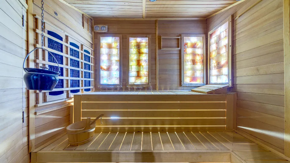 Spa zone details: salt sauna and herbal steam bath in Yagodina