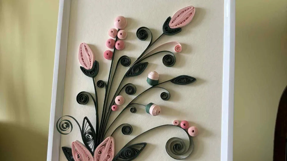 Participants crafting paper quilling art during a brunch workshop in Sofia