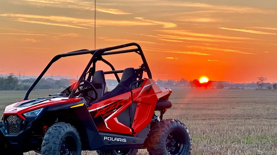 Kids UTV ride in Varna’s Golden Sands with instructor and safety gear