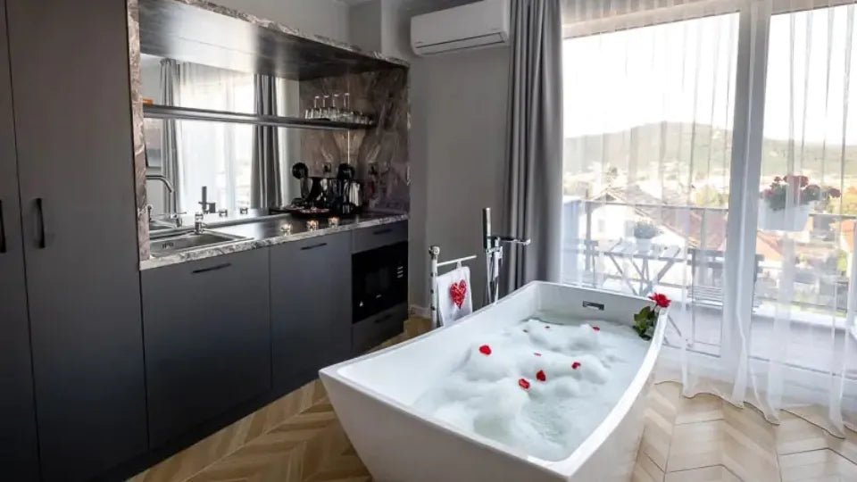 Modern studio interior with kitchenette and lounge, Velingrad