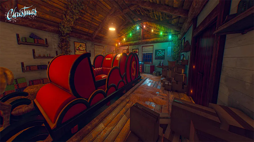 Snowy world and Northern Lights in a VR escape game, Sofia