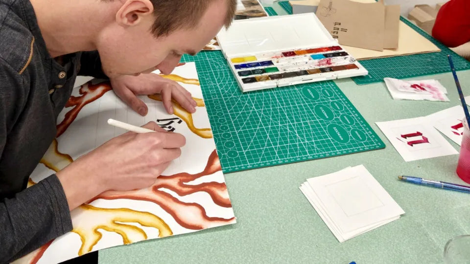 Calligraphy workshop in Veliko Tarnovo at The House arts center