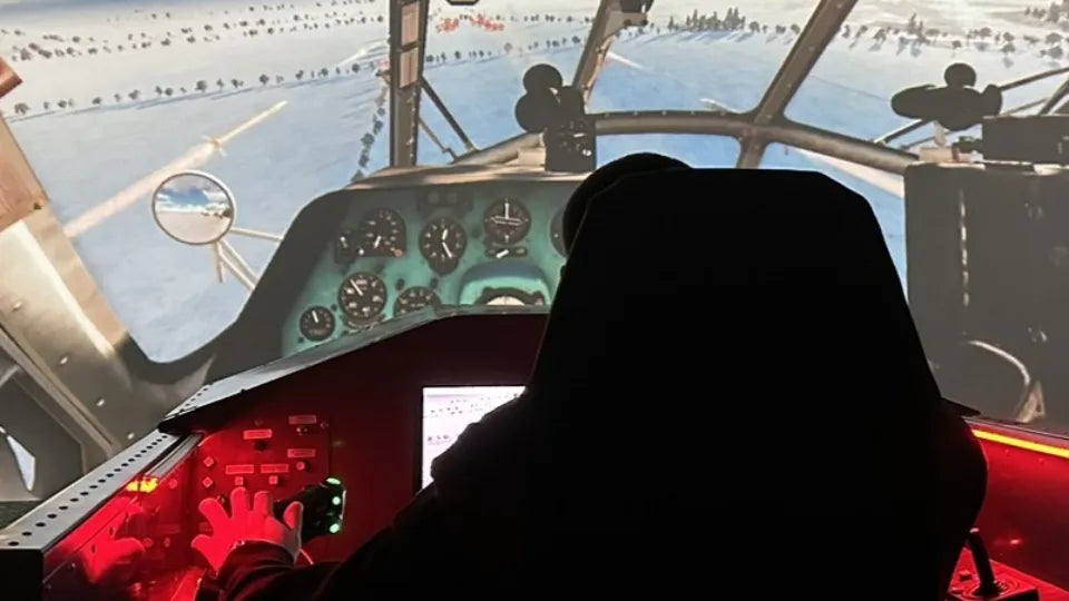 Mi‑8 helicopter cockpit in a flight simulator, Sofia