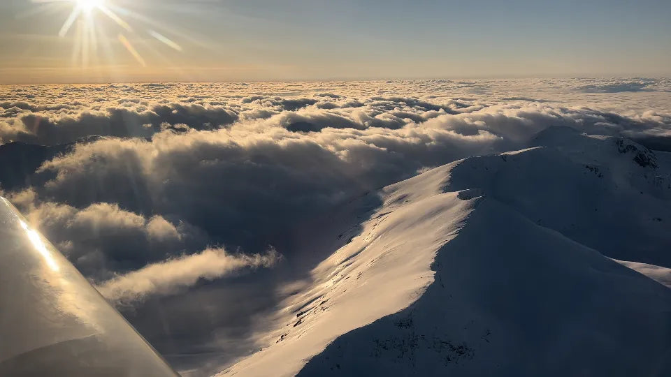 Winter flight lesson over the Malyovitsa area in Rila