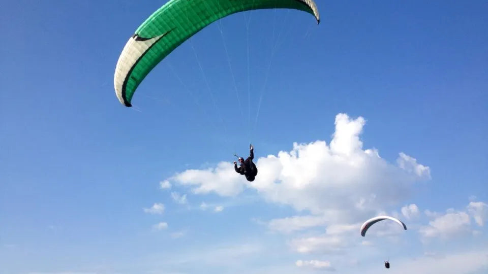 Panoramic tandem paragliding above the Sofia area