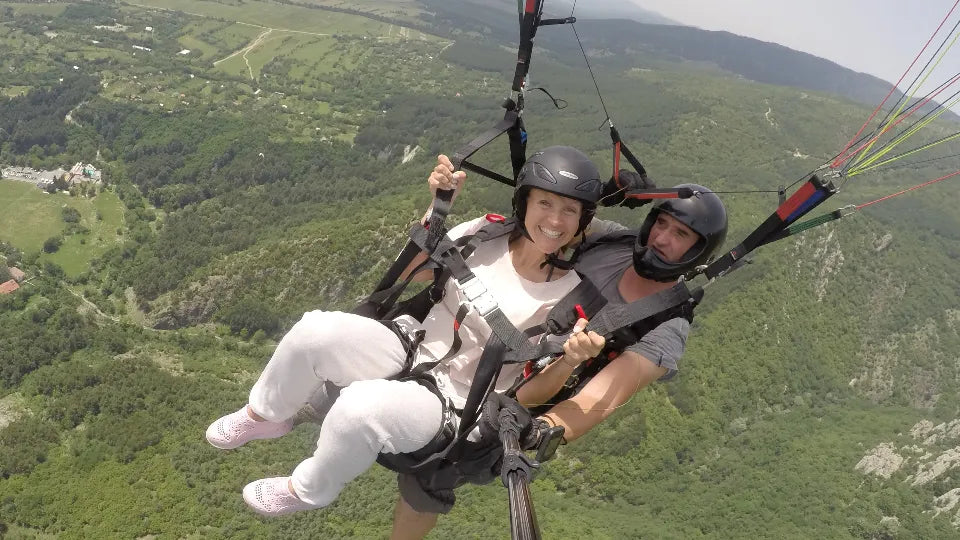 Landing zone after a tandem paragliding flight near Sopot