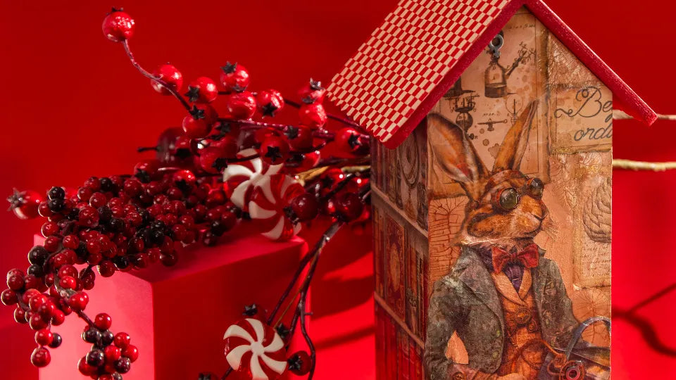 Decorating a tea storage box in a decoupage class, Sofia