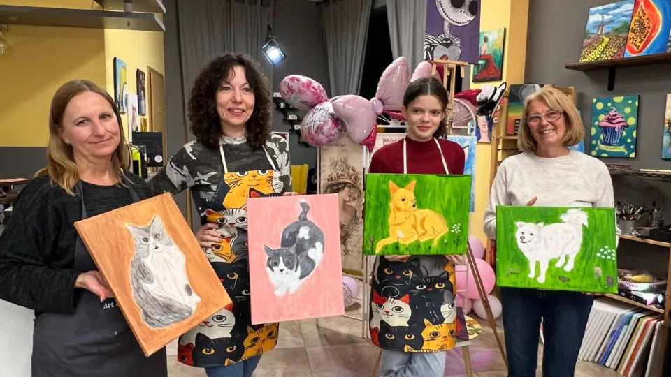 Pet portrait painting workshop in Sofia from your photo